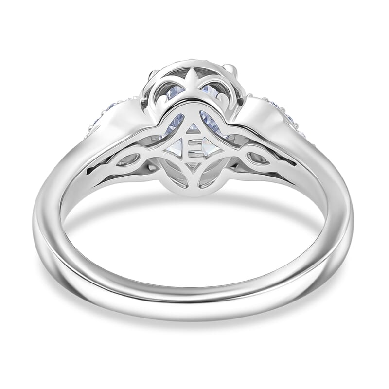 EverTrue Moissanite and Tanzanite 1.50 ctw Ring in 18K YG Plated and Platinum Bond (Size 9.0)