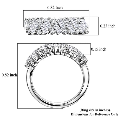 EverTrue Moissanite 0.90 ctw Ring in Platinum Bond (Size 5.0)