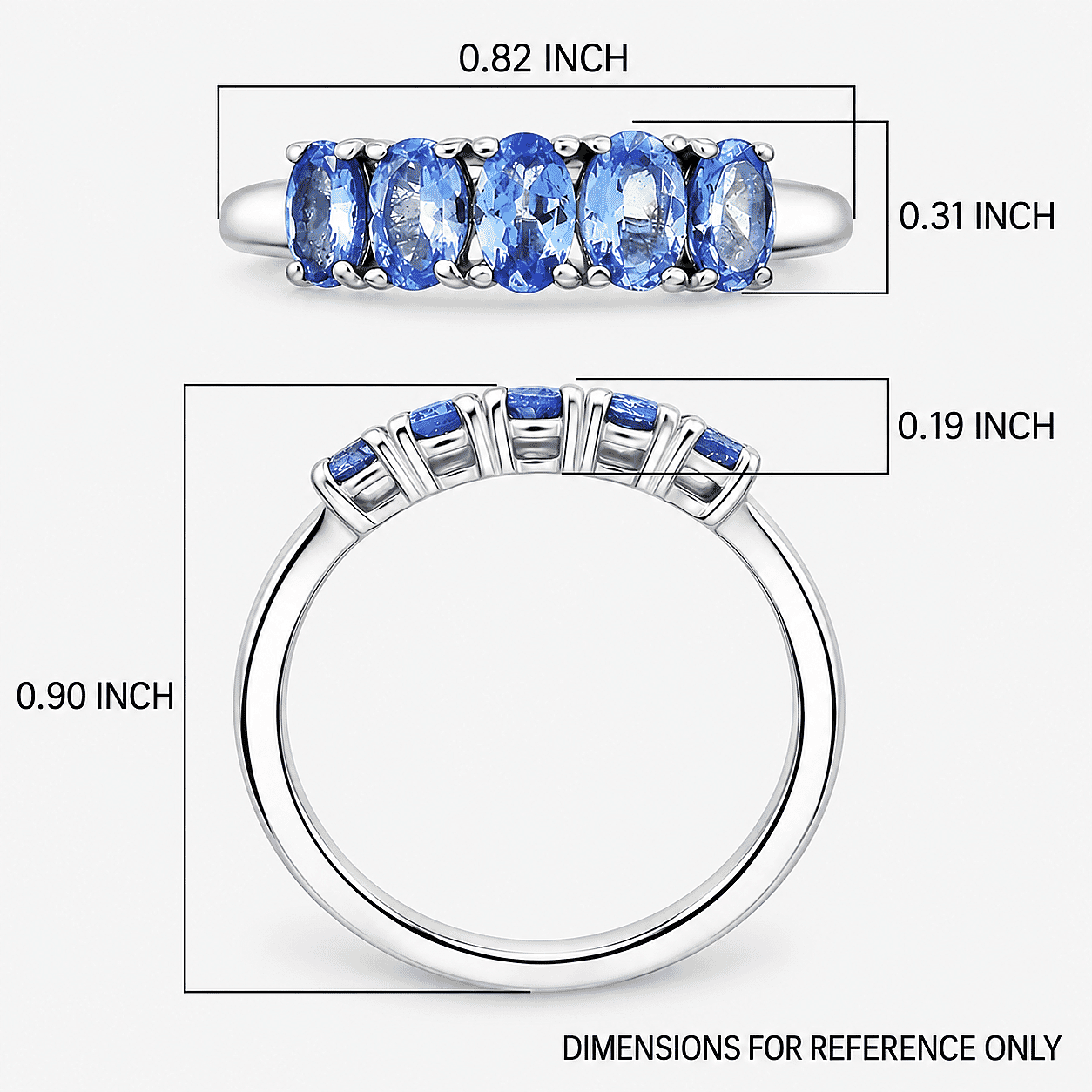 EverTrue Tanzanite 1.20 ctw Ring in Platinum Bond (Size 6.0)