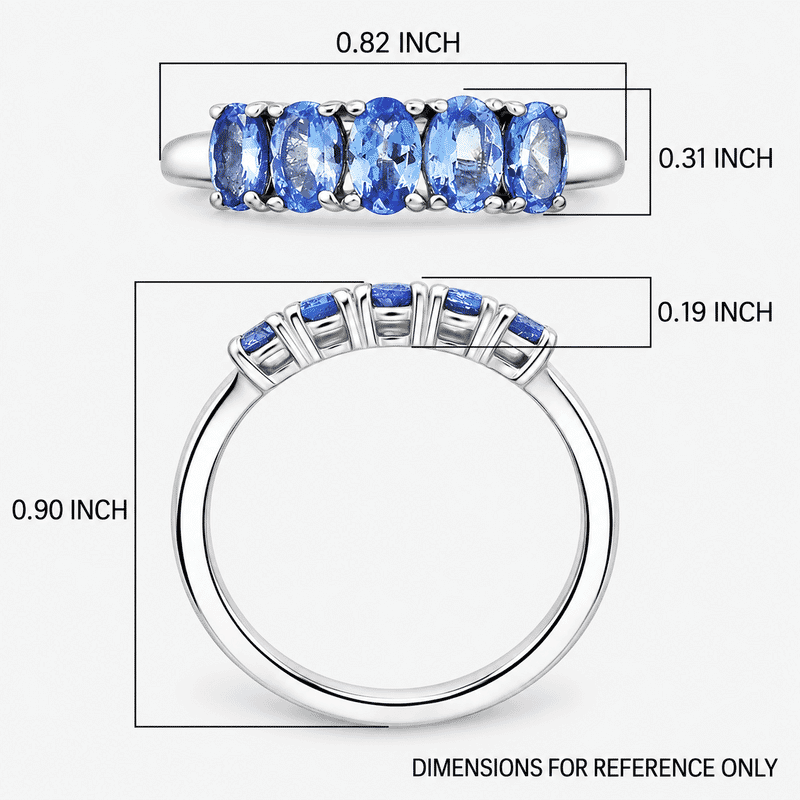 EverTrue Tanzanite 1.20 ctw Ring in Platinum Bond (Size 6.0)