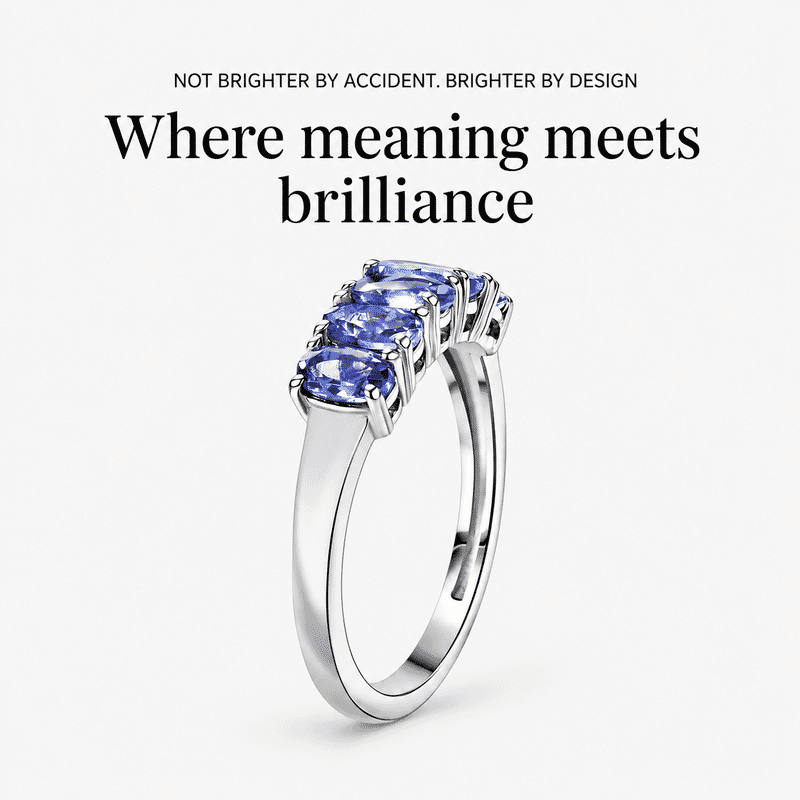 EverTrue Tanzanite 1.20 ctw Ring in Platinum Bond (Size 7.0)