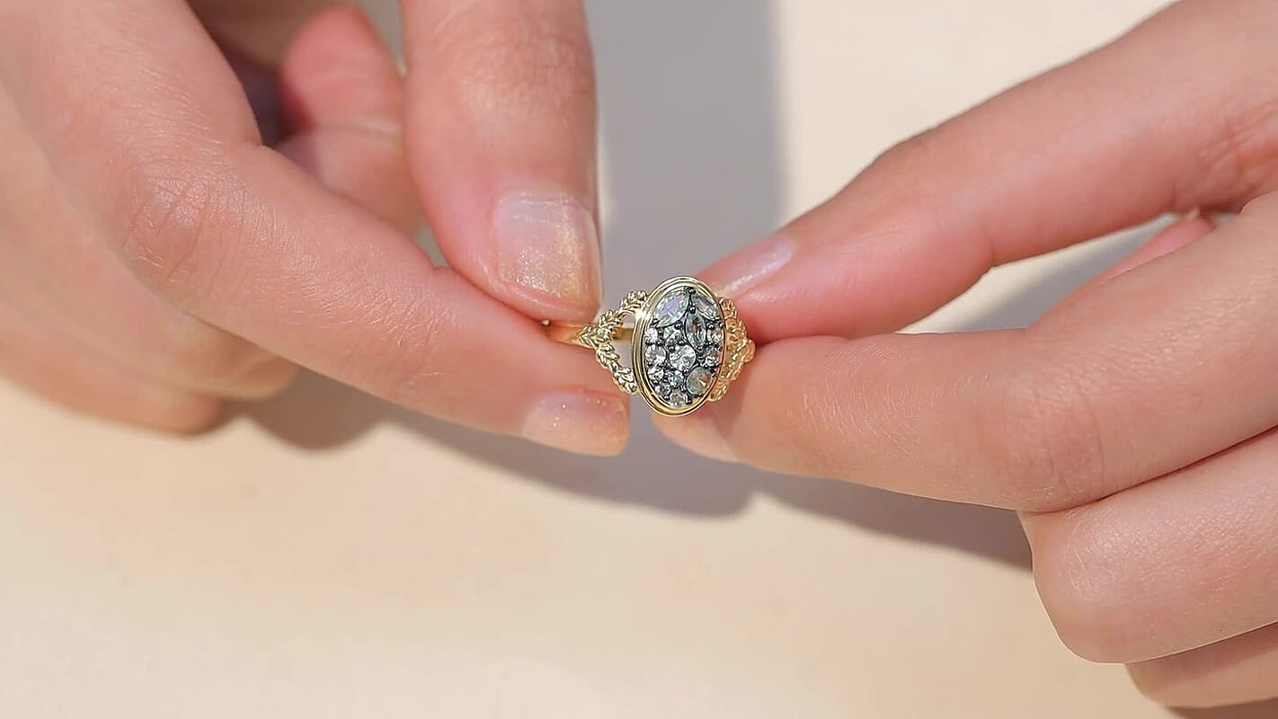 D'Joy Premium Green Sapphire Ring in 18K Vermeil YG Over Sterling Silver (Size 10.0) 0.65 ctw