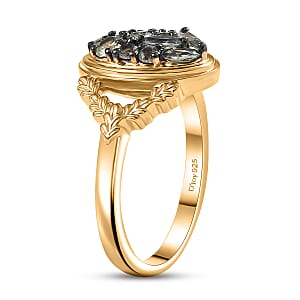 D'Joy Premium Green Sapphire 1.00 ctw Emerald Garden Ring in 18K Vermeil Yellow Gold Over Sterling Silver (Size 7.0)