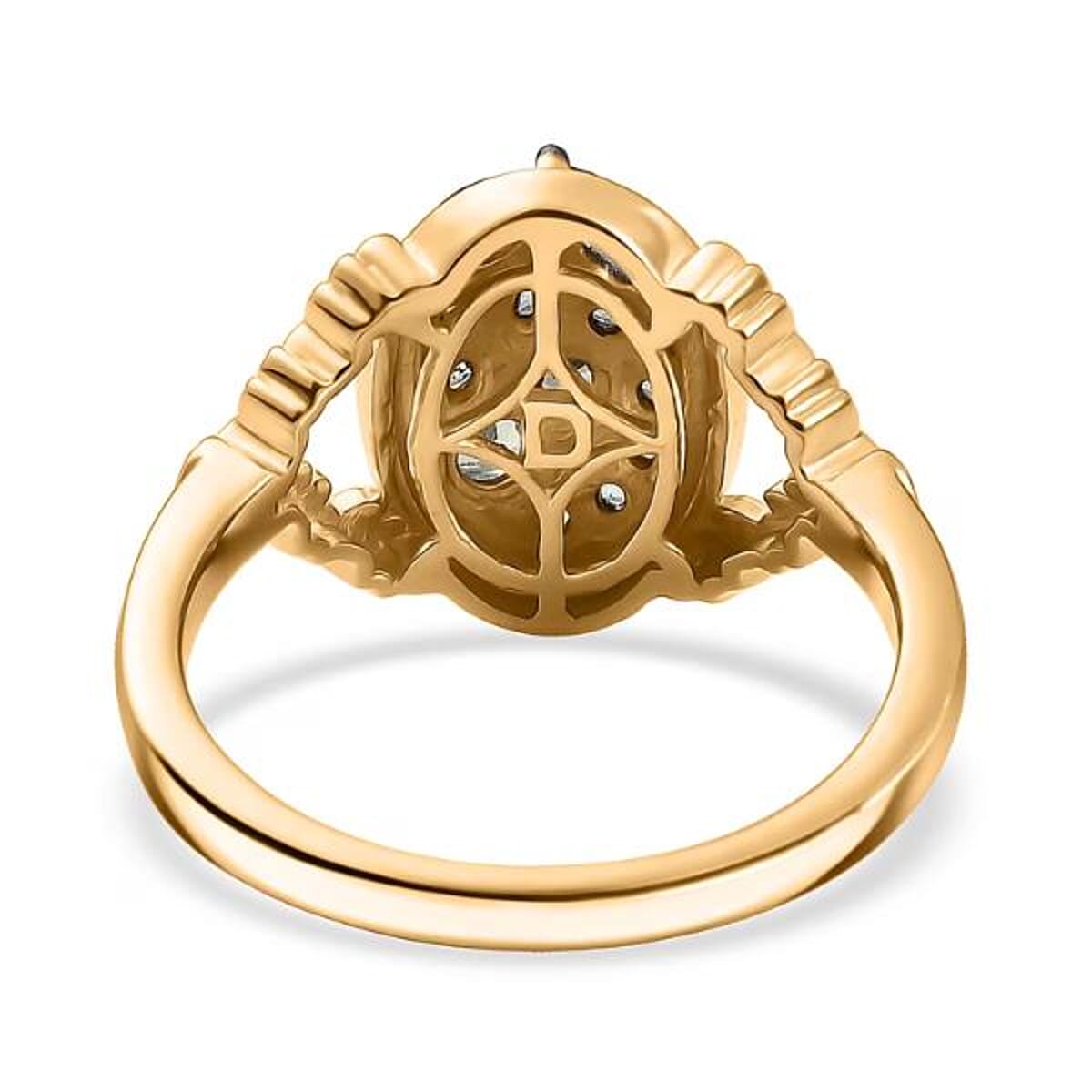 D'Joy Premium Green Sapphire Ring in 18K Vermeil YG Over Sterling Silver (Size 10.0) 0.65 ctw image number 6