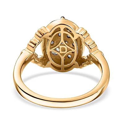D'Joy Premium Milanoa Green Sapphire 1.00 ctw Emerald Garden Ring in 18K Vermeil Yellow Gold Over Sterling Silver (Size 7.0)