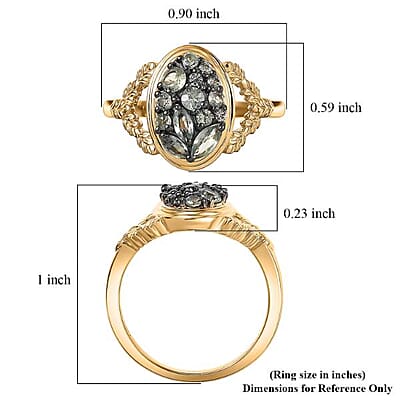 D'Joy Premium Milanoa Green Sapphire 1.00 ctw Emerald Garden Ring in 18K Vermeil Yellow Gold Over Sterling Silver (Size 9.0)