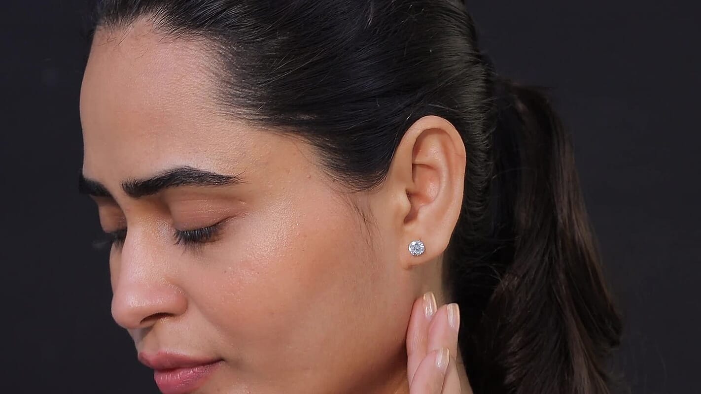 SGL Certified 10K Yellow Gold Luxuriant Lab Grown Diamond (G-H, SI) Earrings 1.90 ctw