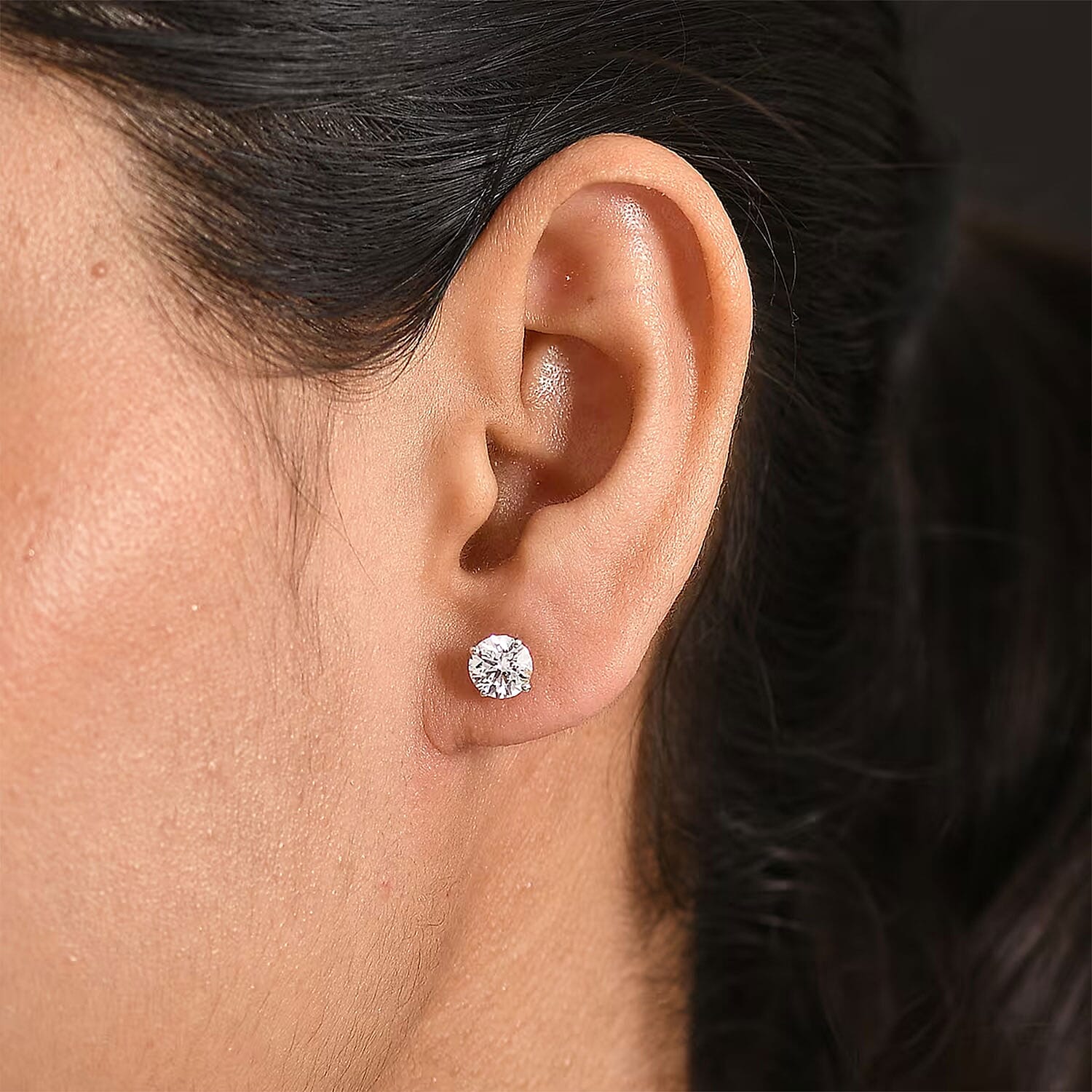 SGL Certified Luxuriant Lab Grown Diamond G-H SI 1.80 ctw Stud Earrings in 10K Yellow Gold