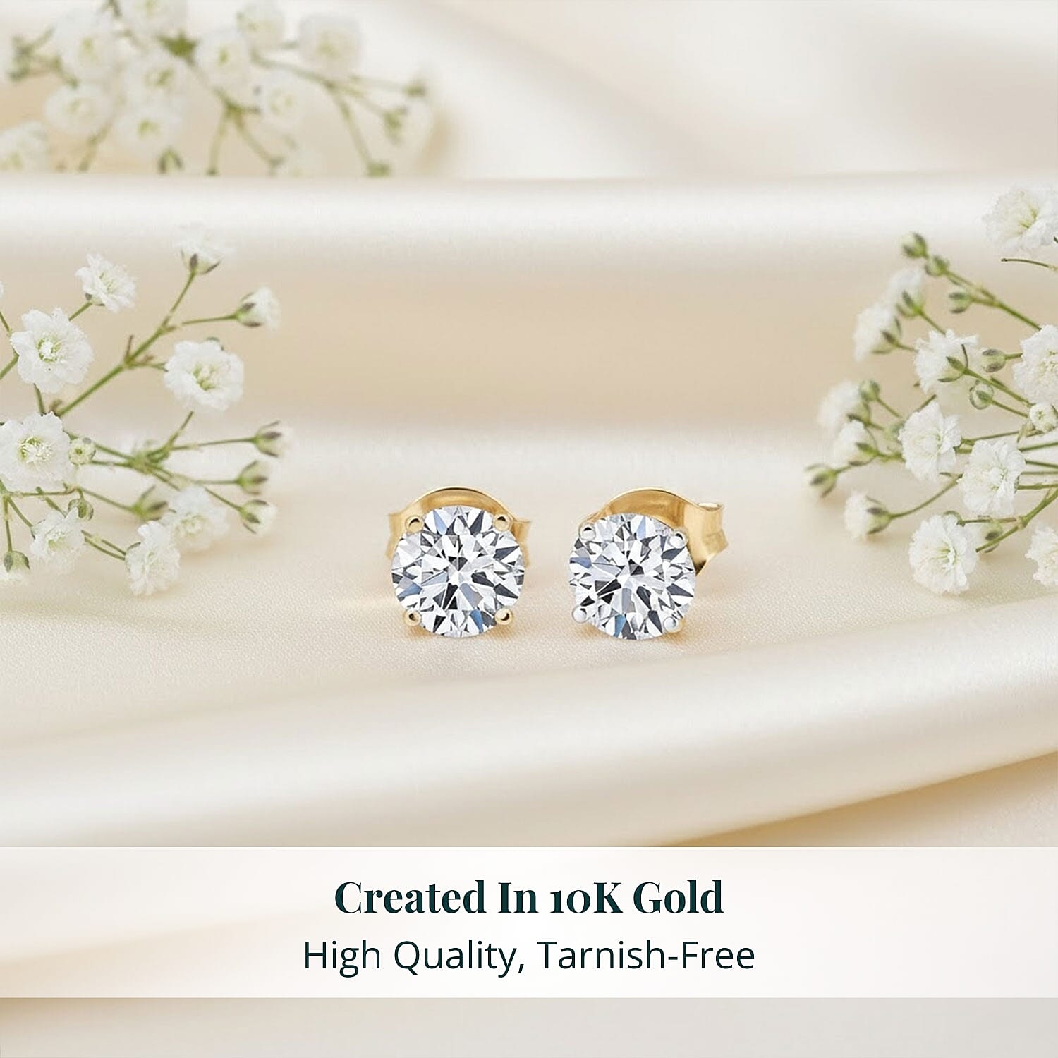 SGL Certified Luxuriant Lab Grown Diamond G-H SI 1.80 ctw Stud Earrings in 10K Yellow Gold