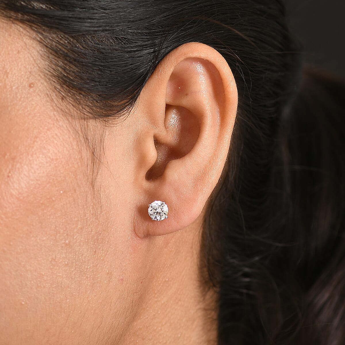 SGL Certified Luxuriant Lab Grown Diamond G-H SI 2.00 ctw Earrings in 10K Yellow Gold image number 2