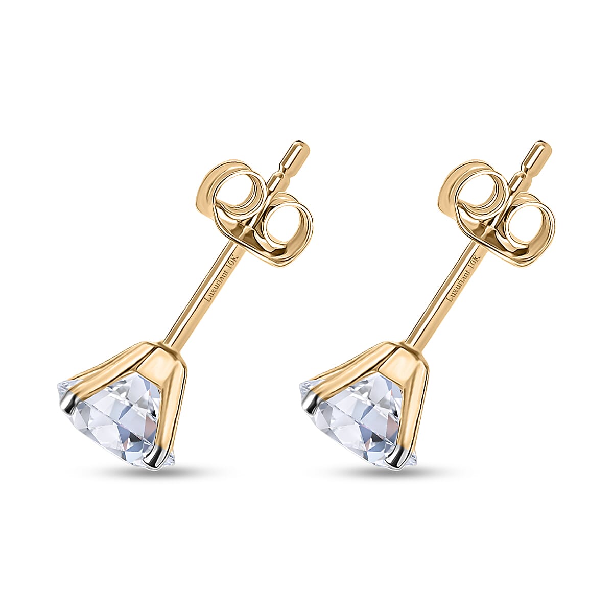 SGL Certified Luxuriant Lab Grown Diamond G-H SI 2.00 ctw Earrings in 10K Yellow Gold image number 3