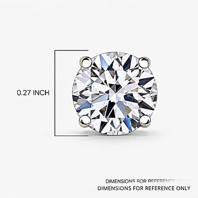 SGL Certified Luxuriant Lab Grown Diamond G-H SI 1.80 ctw Stud Earrings in 10K Yellow Gold