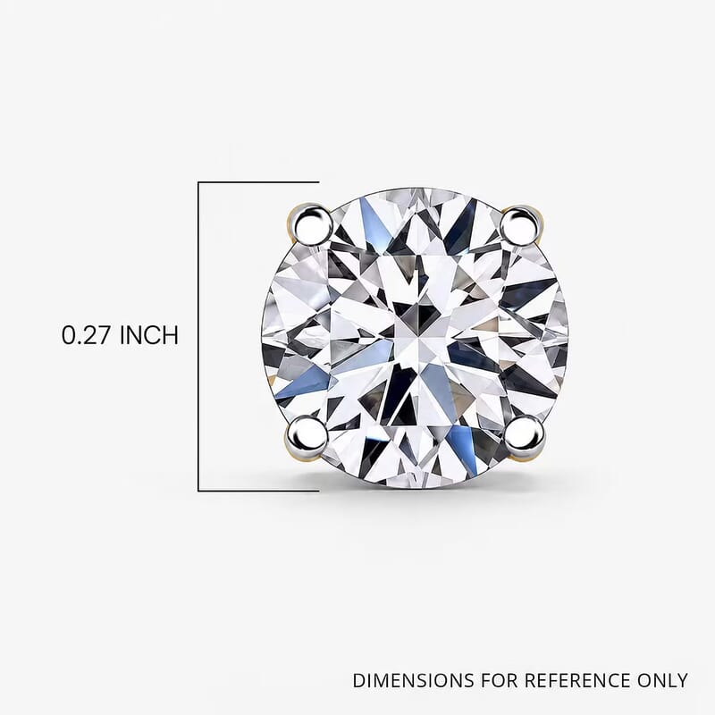 SGL Certified Luxuriant Lab Grown Diamond G-H SI 1.80 ctw Stud Earrings in 10K Yellow Gold