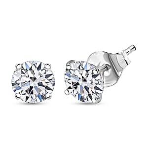 SGL Certified Luxuriant Lab Grown Diamond G-H SI 2.00 ctw Stud Earrings in 10K White Gold