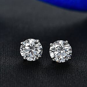 SGL Certified Luxuriant Lab Grown Diamond G-H SI 2.00 ctw Stud Earrings in 10K White Gold