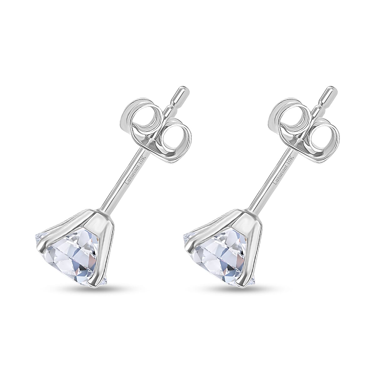 SGL Certified Luxuriant Lab Grown Diamond G-H SI 2.00 ctw Stud Earrings in 10K White Gold image number 3