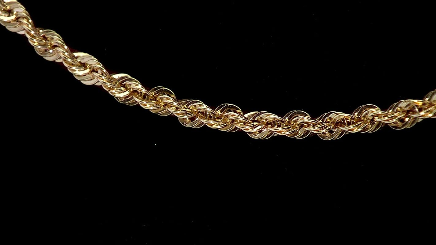 10K Yellow Gold 3.2mm Rope Necklace 26 Inches 6 Grams