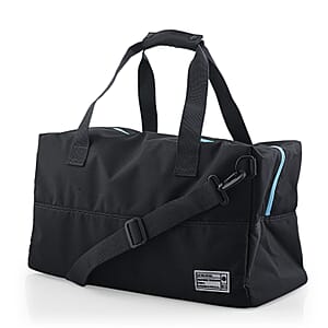 Closeout HEX Black and Blue Duffel Bag (19.5x8.5x11)