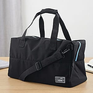 Closeout HEX Black and Blue Duffel Bag (19.5x8.5x11)