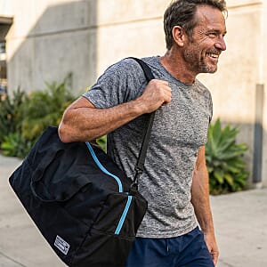 Closeout HEX Black and Blue Duffel Bag (19.5x8.5x11)