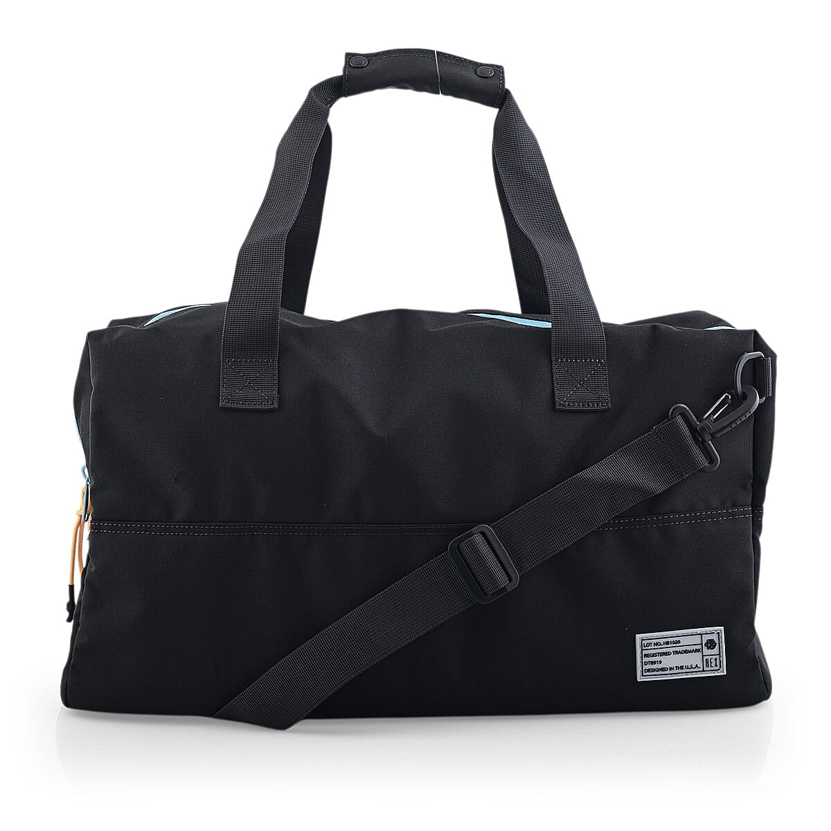Closeout HEX Black and Blue Duffel Bag (19.5x8.5x11") image number 3
