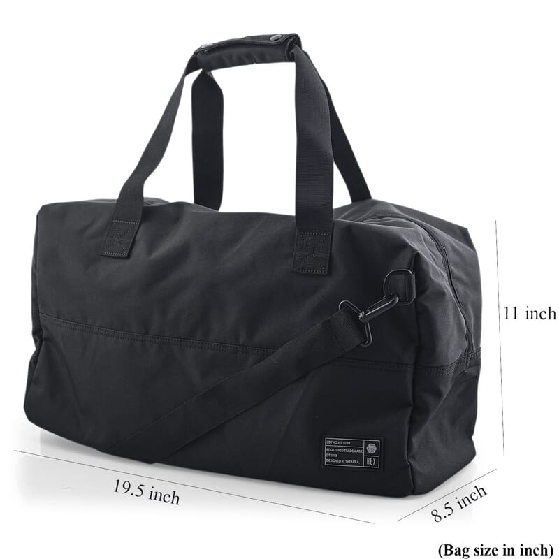 Closeout HEX Black Duffel Bag (19.5x8.5x11)
