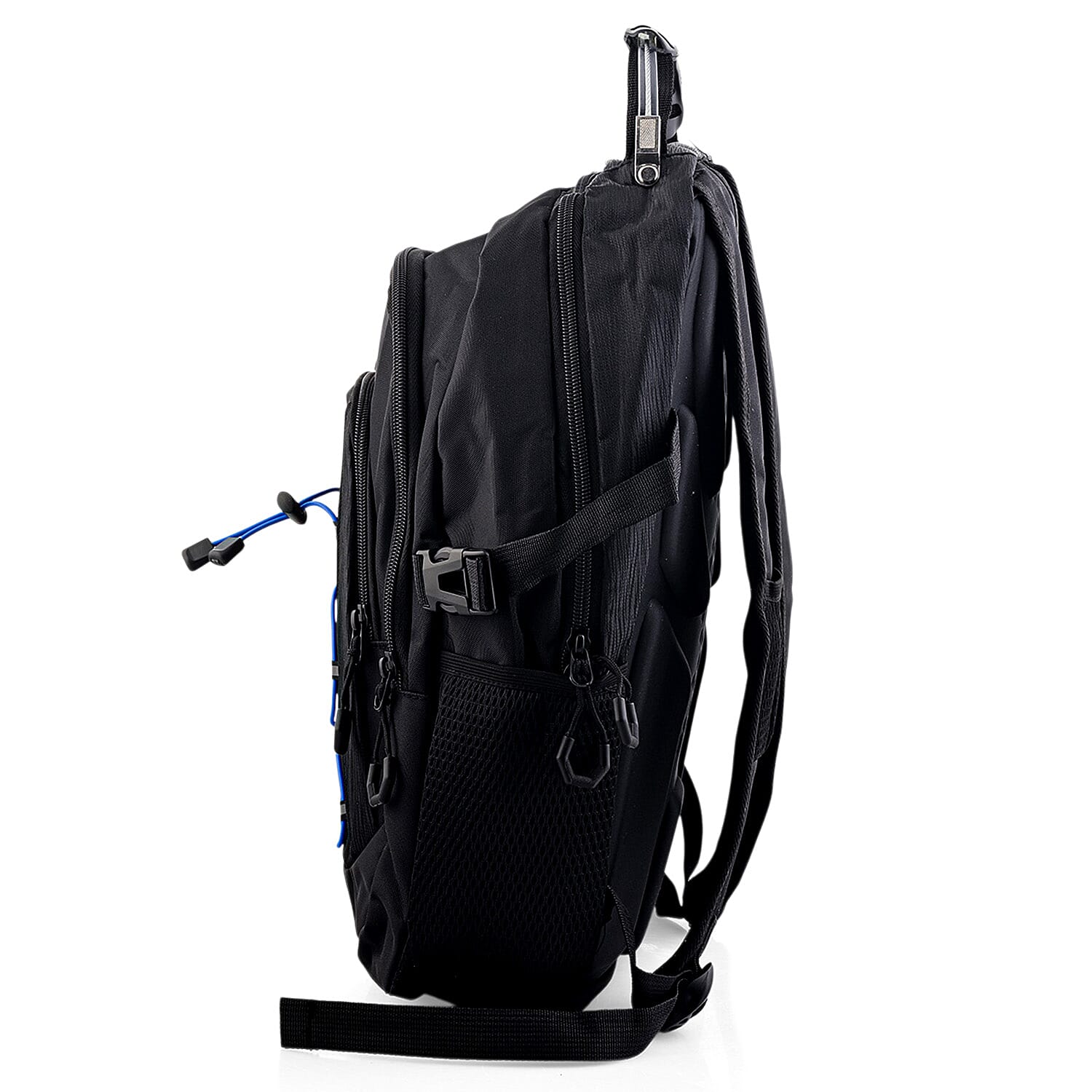 Closeout Beverly Hills Polo Club Black and Blue Multi Compartment Backpack (12.25x18.25x5)