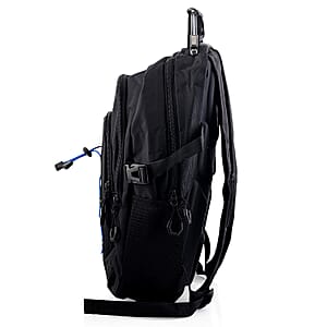 Closeout Beverly Hills Polo Club Black and Blue Multi Compartment Backpack (12.25x18.25x5)