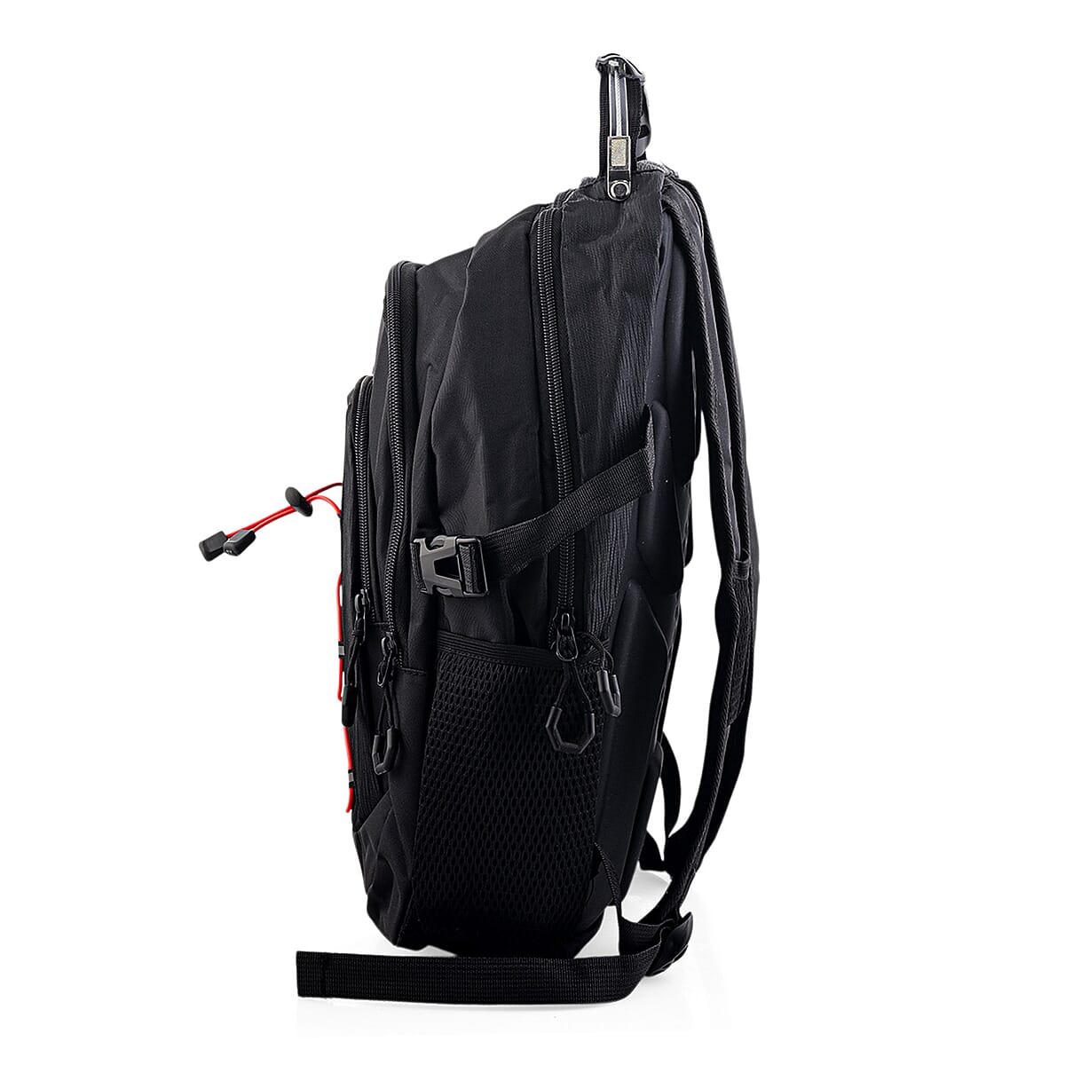 Closeout Beverly Hills Polo Club Black and Red Multi Compartment Backpack (12.25x18.25x5) image number 2