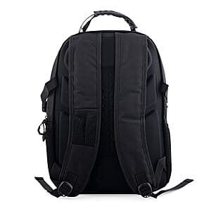 Closeout Beverly Hills Polo Club Black and Red Multi Compartment Backpack (12.25x18.25x5)