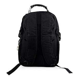 Closeout Beverly Hills Polo Club Black and White Multi Compartment Backpack (12.25x18.25x5)