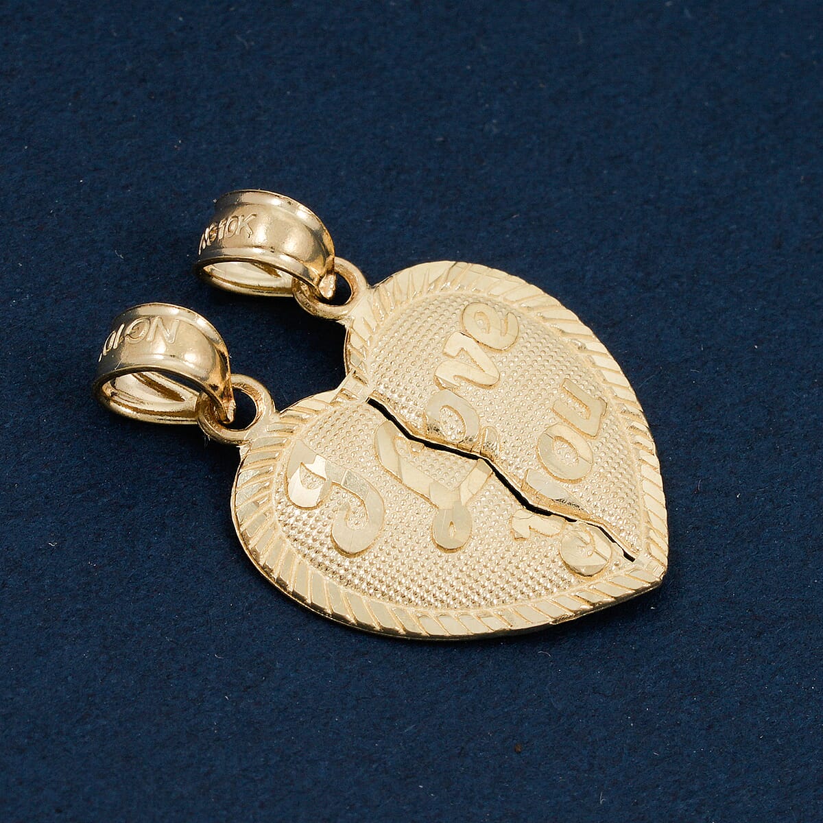 Made in America Splitting Hearts Pendant without Chain in 10K Yellow Gold 1.16 Grams image number 1