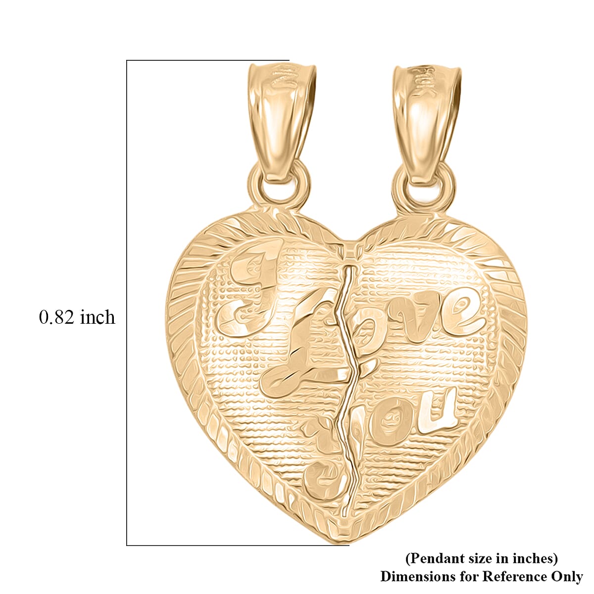 Made in America Splitting Hearts Pendant without Chain in 10K Yellow Gold 1.16 Grams image number 4