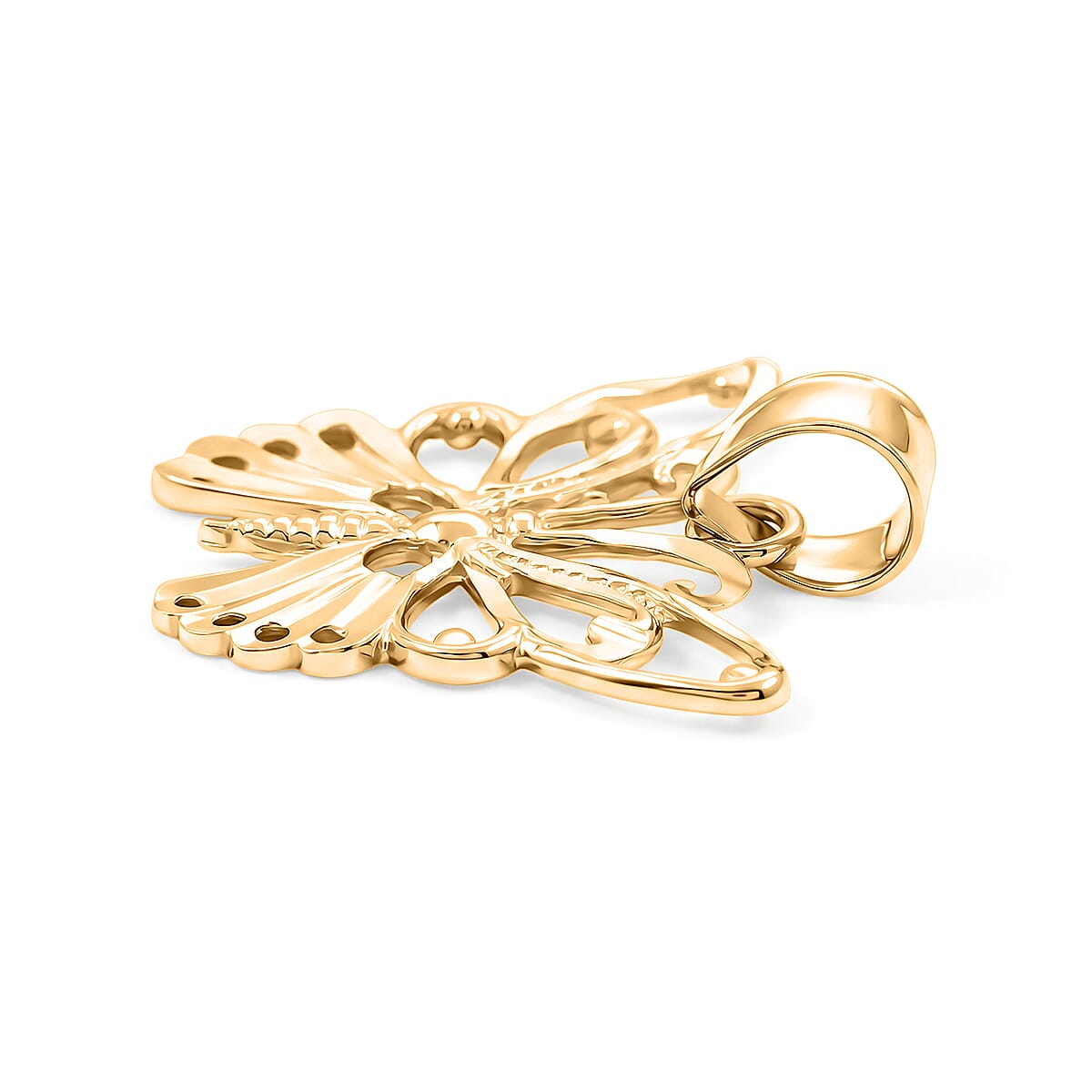 Made in America Butterfly Pendant without Chain in 10K Yellow Gold 1.3 Grams image number 3
