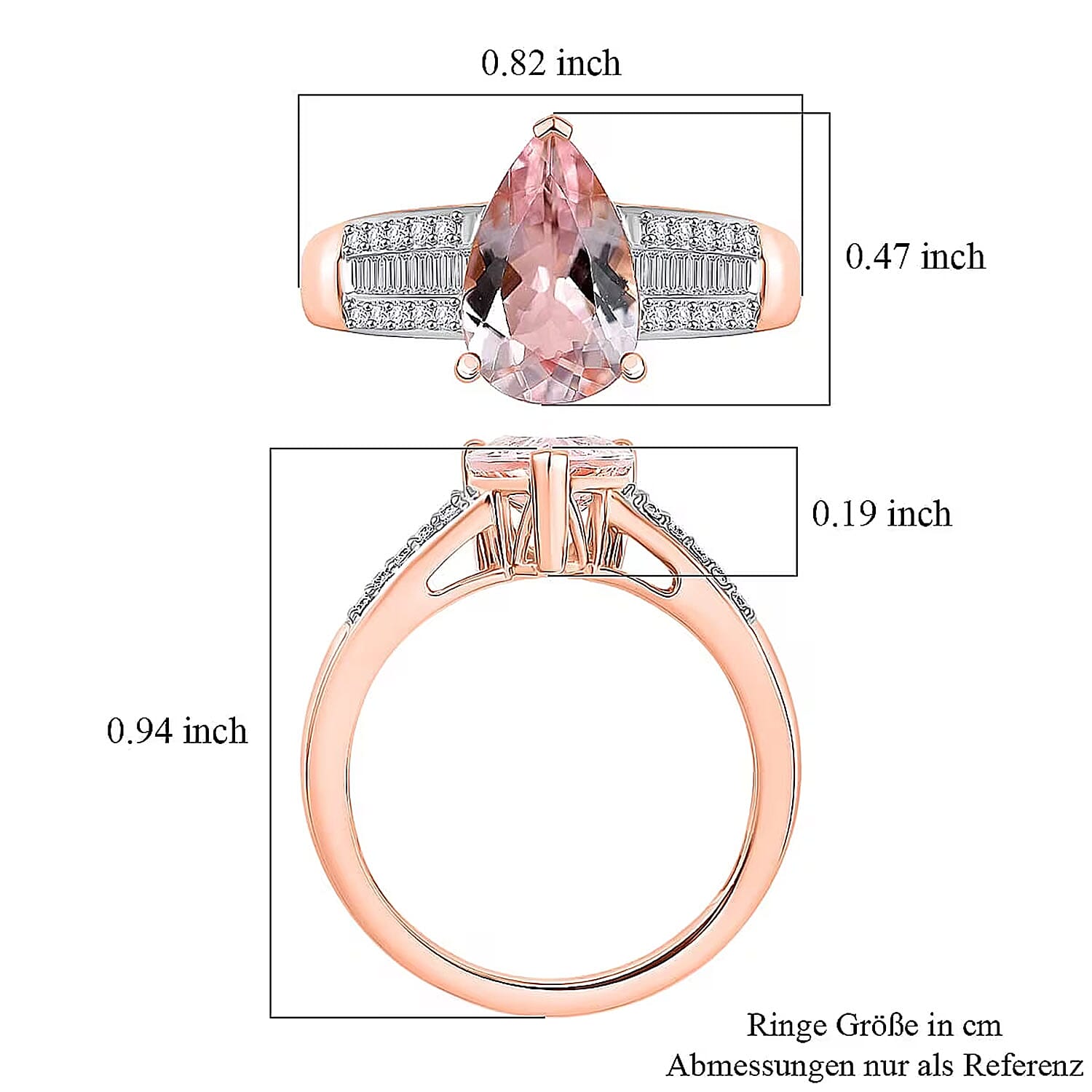 Luxoro Premium Pink Morganite and Diamond G-H I2 2.00 ctw Forever Rose Ring in 10K Rose Gold (Size 6.0)