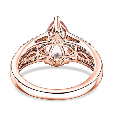 Luxoro Premium Pink Morganite and Diamond G-H I2 2.00 ctw Forever Rose Ring in 10K Rose Gold (Size 6.0)