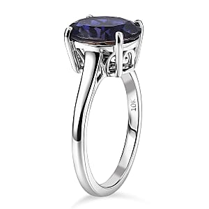 Luxoro AAA Catalina Iolite 3.60 ctw Twilight Blue Elegance Ring in 10K White Gold (Size 10.0)