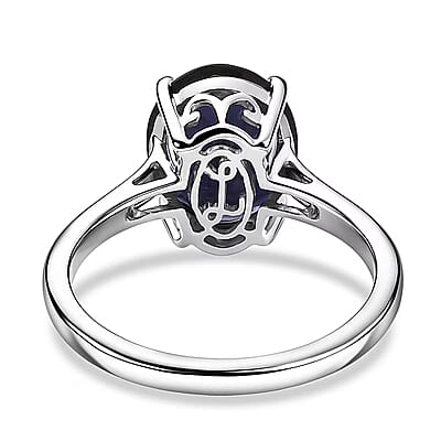 Luxoro AAA Catalina Iolite 3.60 ctw Twilight Blue Elegance Ring in 10K White Gold (Size 11.0)