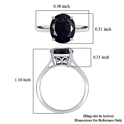 Luxoro AAA Catalina Iolite 3.60 ctw Twilight Blue Elegance Ring in 10K White Gold (Size 12.0)