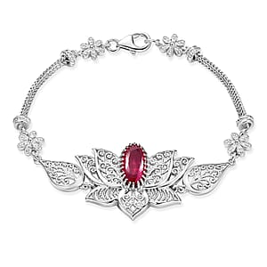 Epic Deal D'Joy Passport to Turkey Premium Niassa Ruby (FF) 2.80 ctw Bracelet in Rhodium Over Sterling Silver (6.50 In)