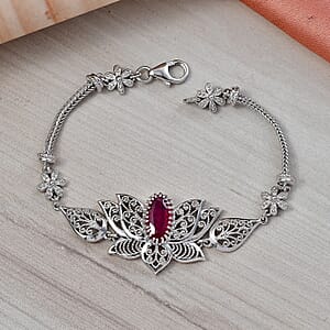 Epic Deal D'Joy Passport to Turkey Premium Niassa Ruby (FF) 2.80 ctw Bracelet in Rhodium Over Sterling Silver (6.50 In)