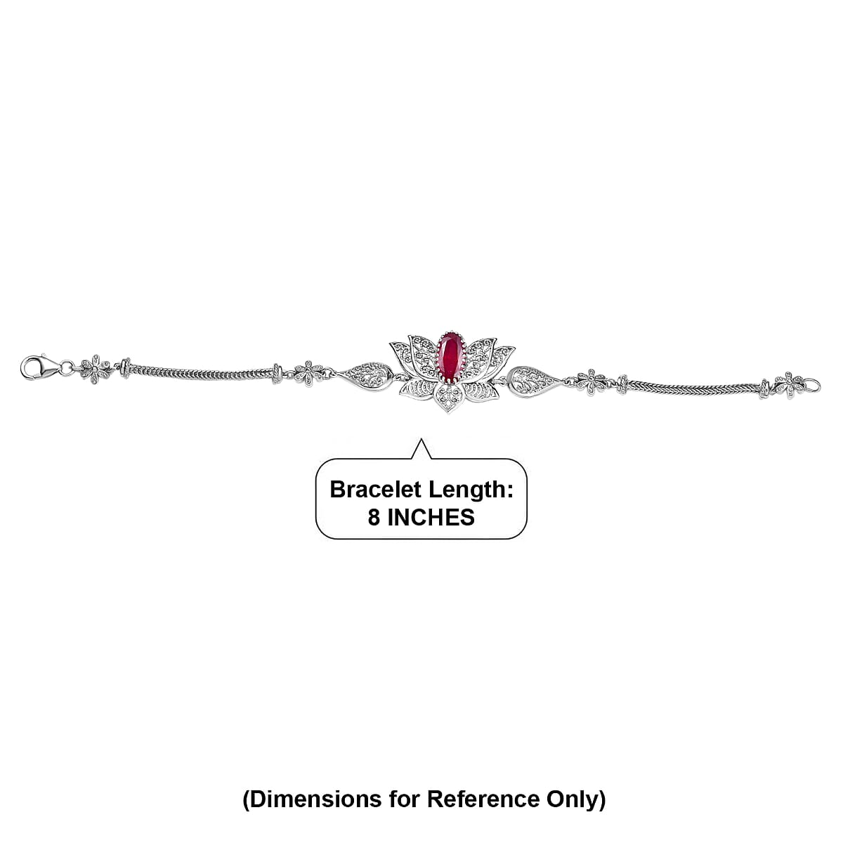 D'Joy Passport to Turkey Premium Niassa Ruby (FF) 2.80 ctw Bracelet in Rhodium Over Sterling Silver (7.25 In) image number 4