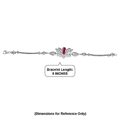 D'Joy Passport to Turkey Premium Niassa Ruby (FF) 2.80 ctw Bracelet in Rhodium Over Sterling Silver (7.25 In)