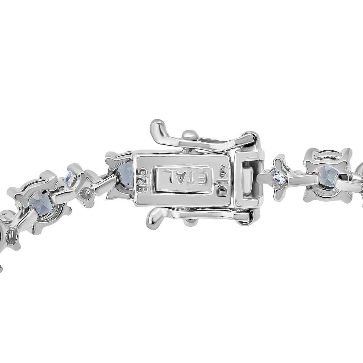 D'Joy Premium Australian Sapphire and Moissanite 7.50 ctw Velvet Eclipse Bracelet in Rhodium Over Sterling Silver (6.50 In) image number 3