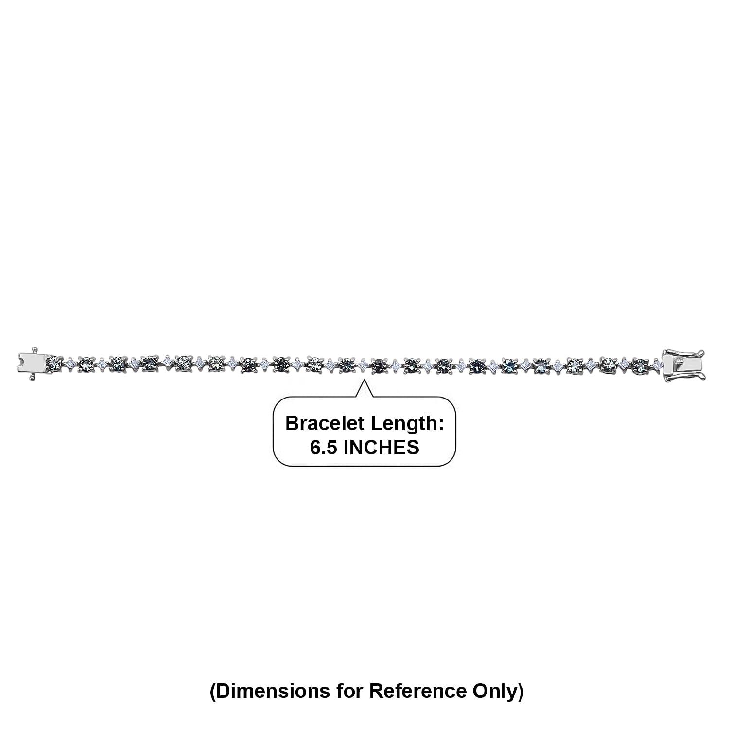 D'Joy Premium Australian Sapphire and Moissanite 7.50 ctw Velvet Eclipse Bracelet in Rhodium Over Sterling Silver (6.50 In)