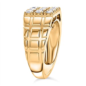 Luxuriant Lab Grown Diamond G-H SI 1.00 ctw Men's Ring in 18K Vermeil Yellow Gold Over Sterling Silver (Size 10.0) (Del. in 12-15 Days)