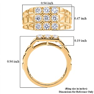 Luxuriant Lab Grown Diamond G-H SI 1.00 ctw Men's Ring in 18K Vermeil Yellow Gold Over Sterling Silver (Size 14.0) (Del. in 12-15 Days)