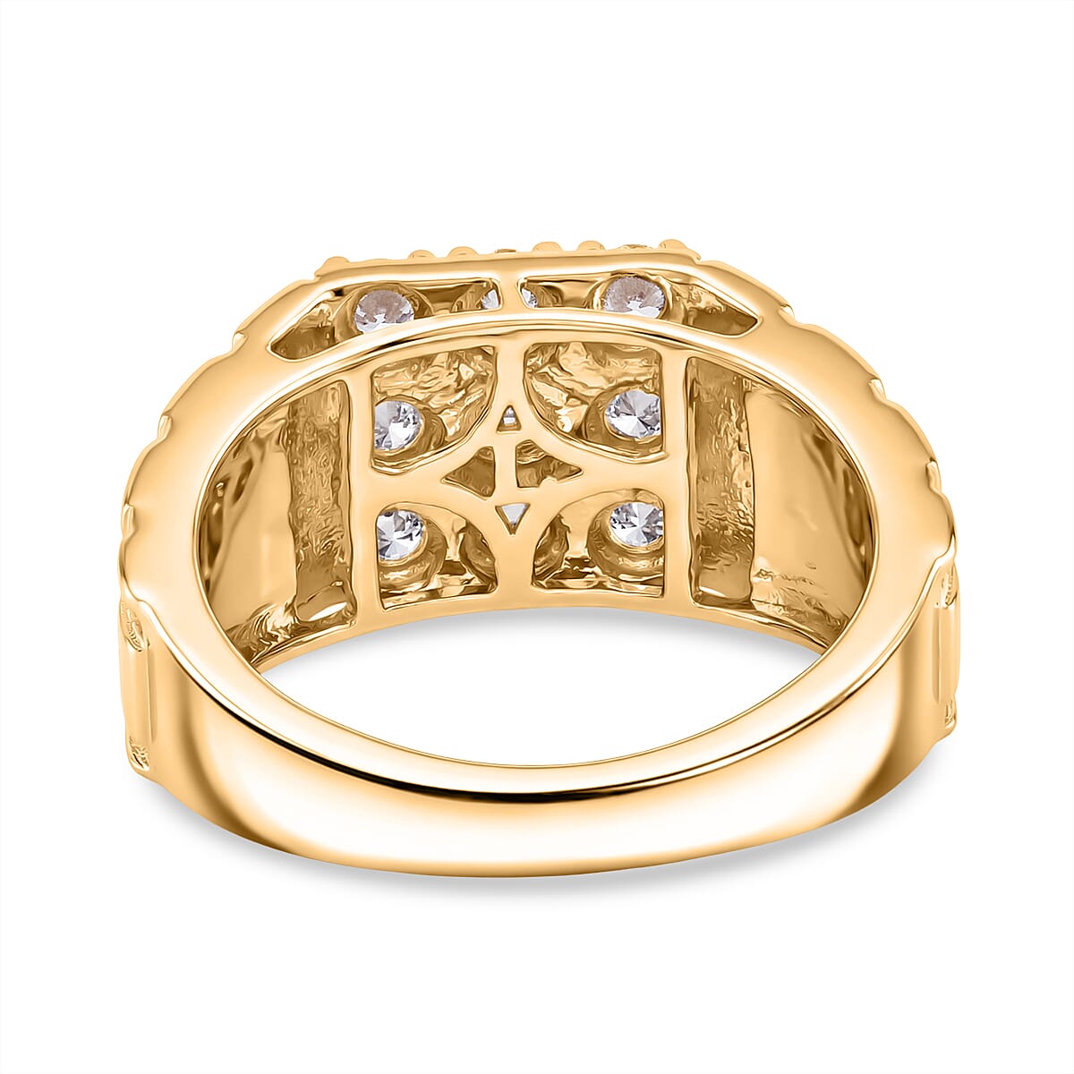 Luxuriant Lab Grown Diamond G-H SI 1.00 ctw Men's Ring in 18K Vermeil Yellow Gold Over Sterling Silver (Size 9.0) (Del. in 12-15 Days) image number 4