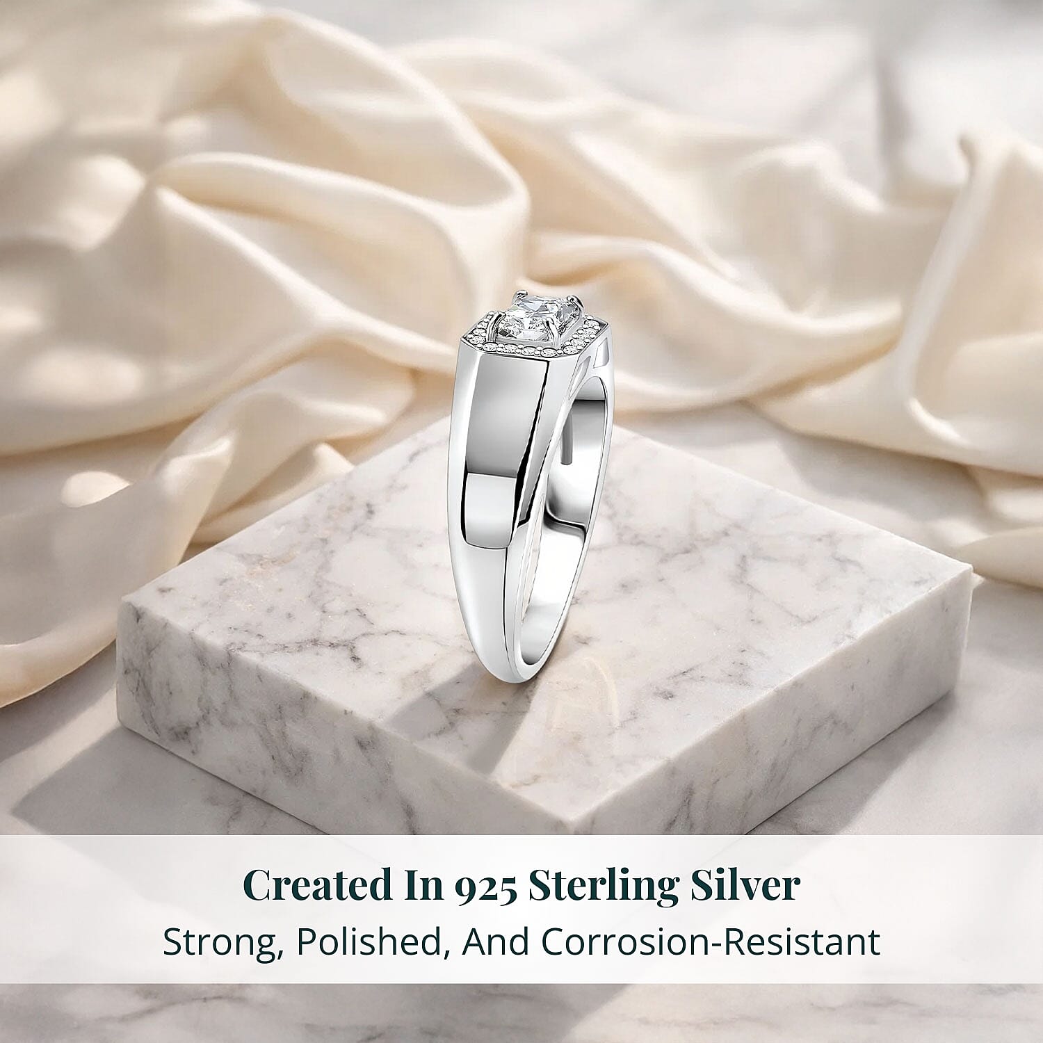 Rhodium Over Sterling Silver / 10 - Product card gallery slide 3 (9433200132351)