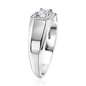 Luxuriant Lab Grown Diamond E-F VS 1.25 ctw Men's Ring in Rhodium Over Sterling Silver (Size 11.0) (Del. in 8-10 Days) 